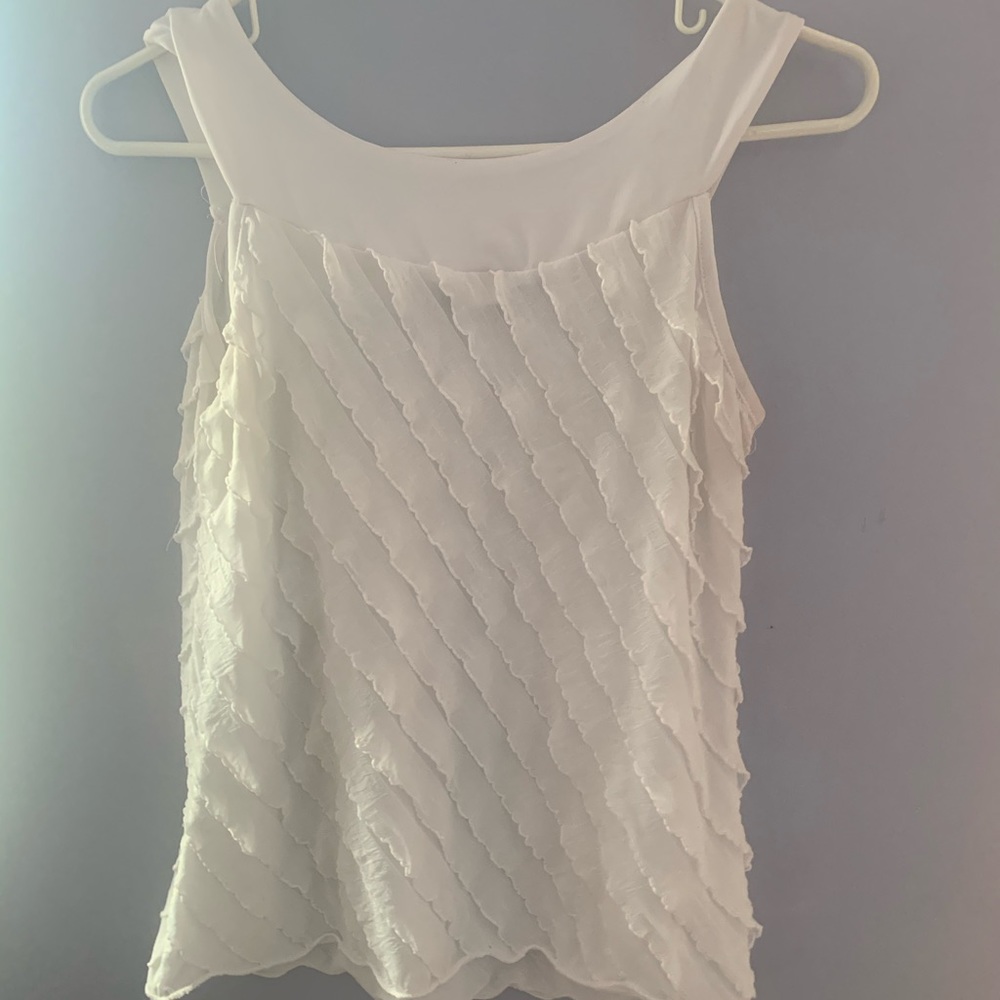 White, Strapped Business Blouse.